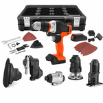 Kit Multi-Outils 6-en-1 Sans Fil, Batterie + Mallette Incluses